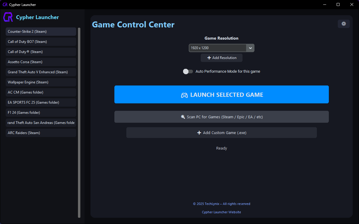 Cypher Launcher Screenshot